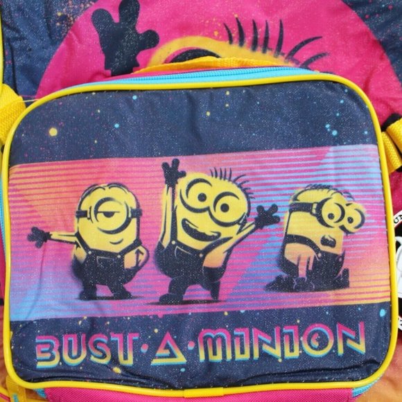 Despicable Me Minions Bust A Minion Glitter 16" School Backpack & Lunch Box Set - Picture 2 of 5